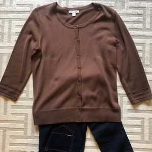 Brown 3/4 Sleeve Cardigan